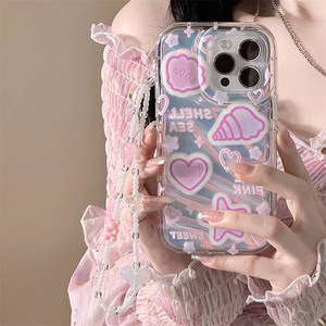 <span class=keywords><strong>Shell</strong></span> Sea Star Glitter Paper Bracelet Safe Bumper TPU Funda para teléfono móvil para <span class=keywords><strong>Iphone</strong></span> 7 8 X Xr Xs 11 12 13 14 15 16 Pro Max - Product Image 2