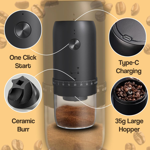 Portable Wireless Coffee Maker New Smart USB Drip Cafe Electric Bean Grinder Stainless Steel Externally Adjustable for Travel - Product Image 3