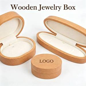 High Quality Wooden <b>Ring</b> <b>Box</b> Engraving LOGO Pendant Necklace Bracelet Earring Bangle <b>Box</b> Packaging - Product Image 2