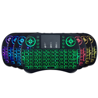 Keyboard Mini Nirkabel 2.4G RGB Backlit I8 Air Mouse untuk Smart TV Box