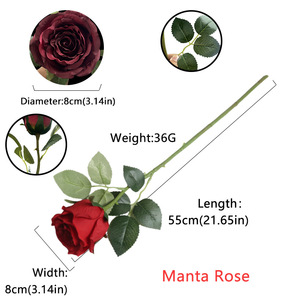 Hoa hồng giả chất lượng cao, sống động như thật, 55cm, bán buôn, dùng trang trí nhà cửa, đám cưới, lễ hội - Product Image 4