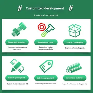 Vis <span class=keywords><strong>à</strong></span> écrou étoilé hexagonal galvanisé en acier au carbone avec poignée en fleur de prunier jaune/noir, serrée <span class=keywords><strong>à</strong></span> la main, tête en plastique, M6/M8 - Product Image 4