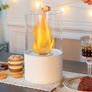 Caminetto a Etanolo in Metallo, Braciere Decorativo da Interno ed Esterno Senza Fumo con Tubo in Vetro - Product Image 6