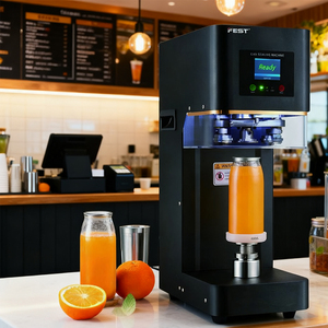 Machine de scellage automatique commerciale certifiée CE pour canettes en plastique, boîtes de conserve, bouteilles de boissons, canettes de bière et de soda en aluminium - Product Image 1