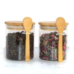 Hũ đựng đồ thủy tinh borosilicate bán buôn, hộp đựng gia vị thủy tinh có nắp và thìa dùng cho gia đình - Product Image 4