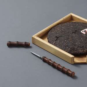 Cuchillo de Té de Bambú con Hoja de Acero de Damasco de 3.9 Pulgadas, Borde Recto, Hecho a Mano, Accesorio para la Ceremonia del Té - Product Image 3