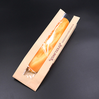 Sac en papier kraft pour croissants, qualité alimentaire, résistant à la graisse, avec fenêtre transparente