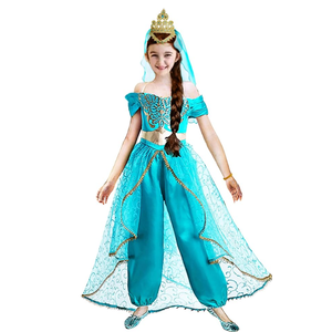 Vestido de princesa árabe de Halloween para niños, nueva ropa de actuación de Aladdín y Jasmín para baile de escenario, traje de juego de rol para niños - Product Image 4