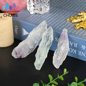 หินบำบัดธรรมชาติขายส่ง คริสตัลควอตซ์คุณภาพสูง พลอยสีม่วงเขียว ฟลูออไรต์คริสตัลเดี่ยวสำหรับตกแต่ง - Product Image 6