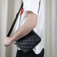 Tas genggam kulit Pu untuk pria, tas genggam kulit Pu kapasitas besar, tas tangan kustom untuk pria