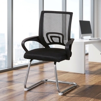 Chaise de bureau ergonomique à dossier haut en maille intégrale avec pieds en arc pour réunion et visiteurs, structure en acier économique