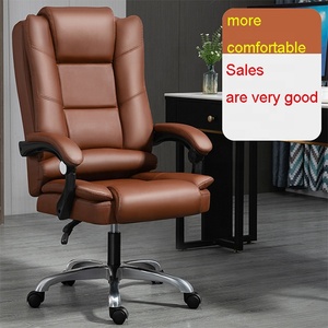 Chaise de bureau en cuir véritable, chaise ergonomique pour le travail, chaise de salon pour la maison, chaise d'étude pour ordinateur - Product Image 2