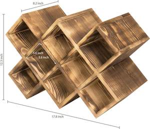 Botellero de encimera de madera quemada al por mayor, botellero de bodega montado en la pared <span class=keywords><strong>grande</strong></span> de alta calidad para bebidas y cubos de <span class=keywords><strong>hielo</strong></span> - Product Image 5