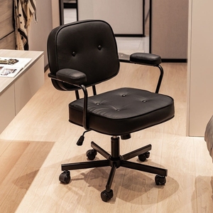<span class=keywords><strong>Silla</strong></span> de <span class=keywords><strong>escritorio</strong></span> de estudio nórdico, sillas altas ajustables de cuero marrón para ordenador, <span class=keywords><strong>silla</strong></span> de oficina de cuero con rueda para el hogar - Product Image 2