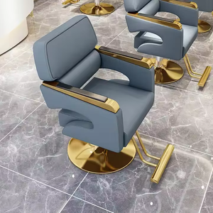 Nueva Silla de Barbería Verde de PU con Base de Acero Inoxidable Dorado, Puede Equiparse con una Bomba de Alta Capacidad - Product Image 6
