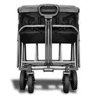 Chariot de transport pliable robuste à quatre roues en métal pour le camping, le jardin, la plage, les pique-niques et les voyages