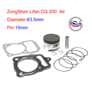 Las carreras de 63,5 MM 15MM Kit de pistón anillos para CG200 <span class=keywords><strong>200CC</strong></span> <span class=keywords><strong>Shineray</strong></span> ZongShen Lifan Taotao <span class=keywords><strong>ATV</strong></span> Kaya Xmotos Apolo Orión Pit Bike - Product Image 2