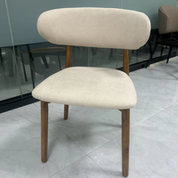 Fauteuil de Loisirs Nordique Moderne en Bois Massif avec Tissu pour Intérieur Hôtel, Restaurant, Café ou Meuble de Salon