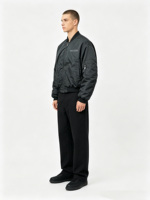 Blouson aviateur décontracté léger pour homme, veste d'hiver avec fermeture éclair et logo avant disponible
