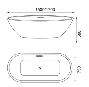 Sang trọng hình bầu dục Whirlpool bồn tắm freestanding Acrylic bồn tắm thích hợp cho Châu Âu khách sạn Giường tắm - Product Image 3