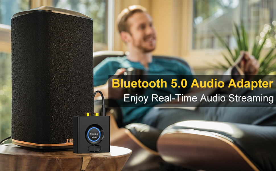 1Mii ML200 Récepteur Audio Bluetooth 5.1 - Adaptateur Pour Système Stéréo Avec RCA Et AUX