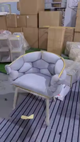 Magnifique Chaise de Salle à Manger et de Salon Moderne Rose de Luxe, pour Coiffeuse, avec Pieds en Métal Doré