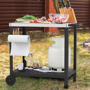 La table de <span class=keywords><strong>barbecue</strong></span> extérieure de style européen la plus vendue est mobile et rotative, adaptée aux cours extérieures - Product Image 1