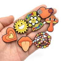 Paix amour Designer Charmes Tournesol Chaussure Décoration Charmes Fleur arc-en-ciel Clooseeful Cartoon Pvc