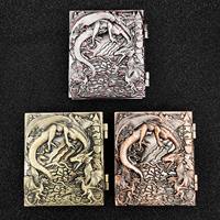 Dés à roulettes 3D électroplaqués Dragon Relief, 7-en-1, rotatifs, pliables, de poche, en métal, pour D&D (Dungeons & Dragons)