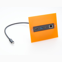 Module d'extension I/O USB-C vers USB-A pour Ethernet RJ45 et écran 4K avec gaine en PVC pour ordinateur