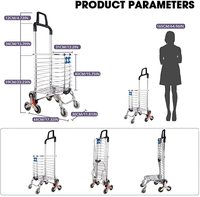 AMZ – chariot de supermarché pliable avec 8 roulettes pivotantes et détachables, sac en toile étanche, chariot pour épicerie