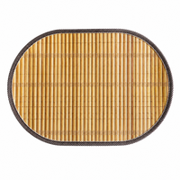 Set de table ovale en bambou 43x30cm, tissé à la main, écologique, réutilisable, pour la décoration de table à manger et de table à thé, personnalisable avec logo OEM