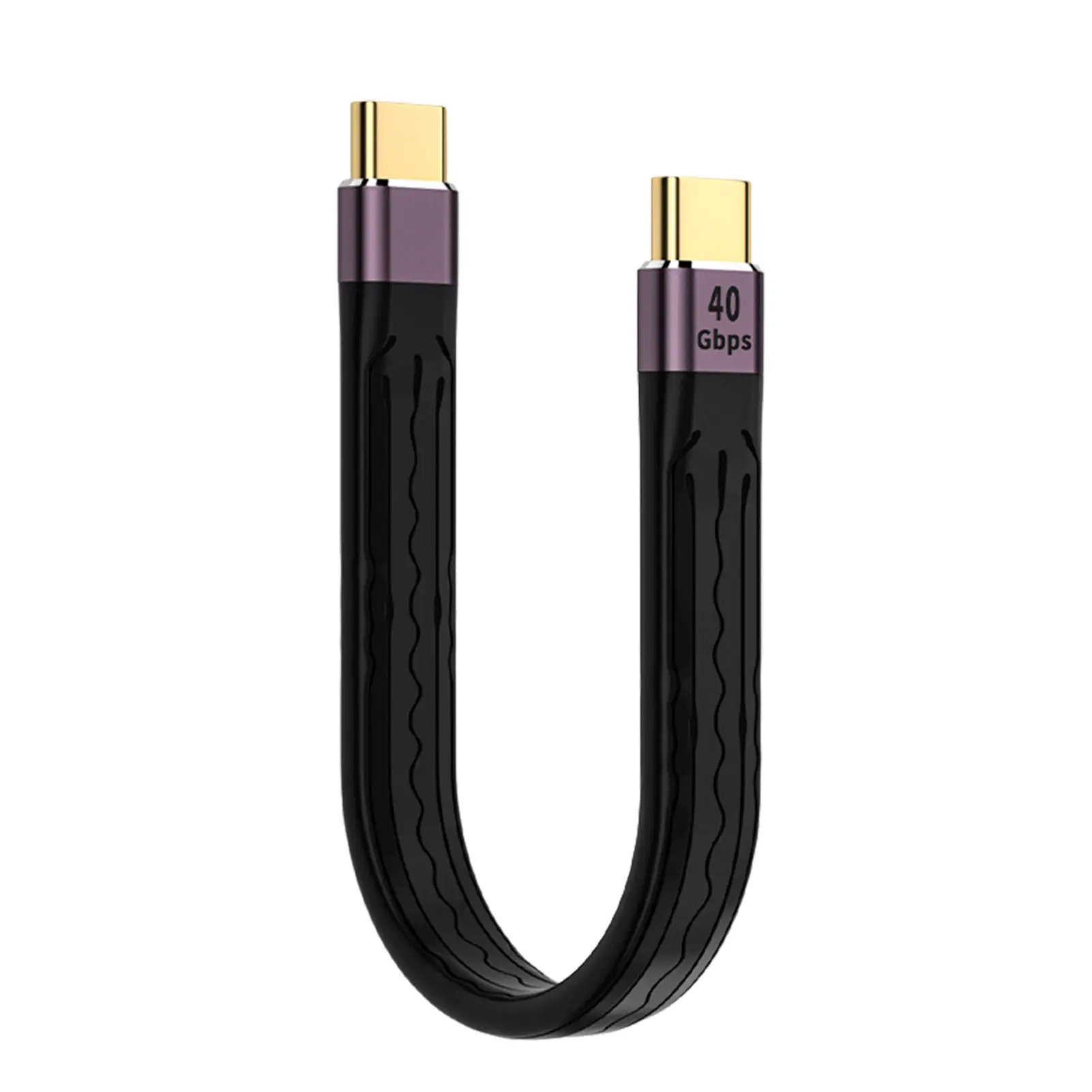 Kabel Transfer Data USB, Transfer Data USB C 100W 40Gbps Pengisian Cepat 3.1 Gen 2 USB C Ke USB C Kabel FPC Fleksibel Lembut Output Video 4K