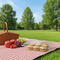 Boîte à emporter en plastique jetable transparente gaufrée avec couvercle à clapet pour hamburgers, salades et pains