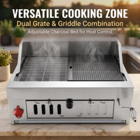 Ensemble barbecue moderne en acier inoxydable 304 de qualité supérieure, avec gril à charbon intégré, pour îlot extérieur