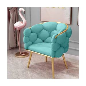 Pink+White Luxury Nordic Modern Metal Velvet Wing Adjustable Dining & Living Room Lounge Accent <b>Sofa</b> Sets - Product Image 4