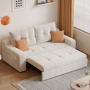 Sofá <span class=keywords><strong>Cama</strong></span> de Tela Suave y <span class=keywords><strong>Elegante</strong></span>, Sofá <span class=keywords><strong>Cama</strong></span> Moderno Extraíble al por Mayor para Uso Doméstico, Apartamento, Estilo Minimalista, Sofás Lounge - Product Image 1