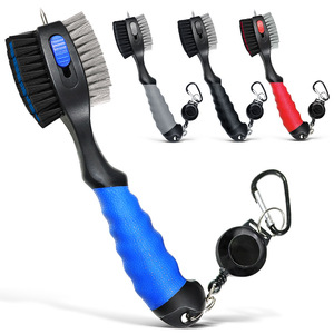 <b>Golf</b> Cleaning Brush With Anti Slip Handle And Carabiner For <b>Golf</b> Club Maintenance Blue Gray Red Black Orange Red Colors - Product Image 1