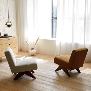 ชางดิการ์ห์เก้าอี้โซฟาที่นั่งเดี่ยวไม้เนื้อแข็งห้องนั่งเล่นเก้าอี้พักผ่อนทำด้วยมือดีไซน์ย้อนยุค - Product Image 4