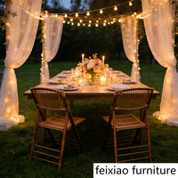 Chaise pliante en plastique pour événements, fêtes, jardins et extérieur, style vintage imitation bambou pour réceptions de mariage