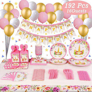 Palmy Cartoon <strong>Party</strong> Decor Birthday Paper Plate Cup Backdrop Pompoms Cake Toppers Kids Happy Birthday <strong>unicorn</strong> <strong>Party</strong> <strong>Supplies</strong> - Product Image 1