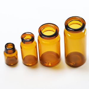Botella de Vidrio Borosilicato Ámbar Estéril de Baja y Media Transparencia con Tapón de Goma Serigrafiado para Medicamentos - Product Image 3