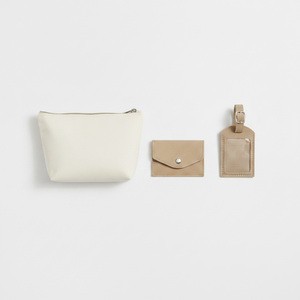 Ensemble cadeau écologique en toile Tyvek avec fermeture éclair, personnalisable ODM/OEM, certifié ISO BSCI SMETA, comprenant une trousse de toilette, une étiquette de bagage et un porte-cartes, 3 pièces - Product Image 3