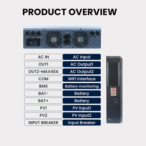 Convertisseur d'énergie solaire 3,6 kW 6,2 kW 10 kW 12 kW 48 V à onde sinusoïdale pure, haute efficacité de conversion pour système domestique hors réseau et hybride - Product Image 2