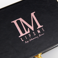 Boîte à gloss à lèvres de luxe de style enveloppe rose avec logo personnalisé, estampage à chaud en or rose, emballage cosmétique, coffret cadeau de maquillage