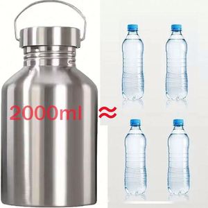 Bouteille isotherme classique en acier inoxydable de 2 litres avec couvercle, écologique, isolation thermique 0-6 heures, eau bouillante applicable, personnalisable - Product Image 2