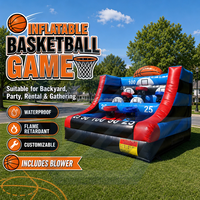 Structure gonflable commerciale de jeu de basket-ball pour événements extérieurs, fêtes et carnavals, avec jeu de score et de tir