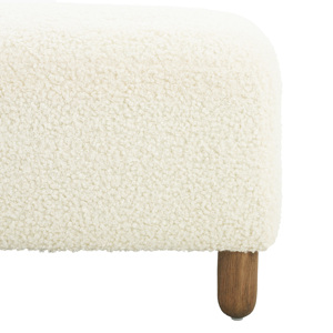 Pouf ottomano bianco, comodo e morbido, panca imbottita per soggiorno e camera da letto - Product Image 5
