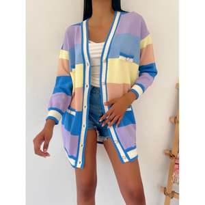 Cárdigan Bordado Colorido 837 con Decoración de Botones, Ropa Casual Larga y Corta para las Temporadas de Invierno y Otoño - Product Image 4