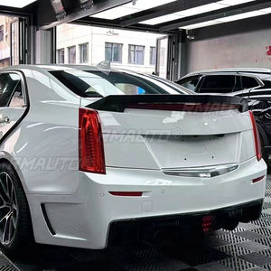 Alerón Trasero para Maletero de Cadillac ATS 2013 2014 2015 2016 2017 2018 Sedán, Negro Brillante/Estilo Fibra de Carbono, Divisor de Parachoques - Product Image 4